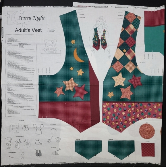 Cut & Sew Vest Fabric Panel STARRY NIGHT - Picture 2 of 16